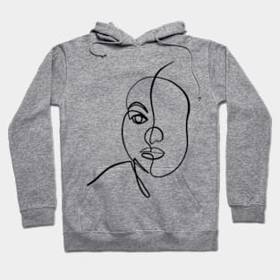 women face one line minimal art Hoodie